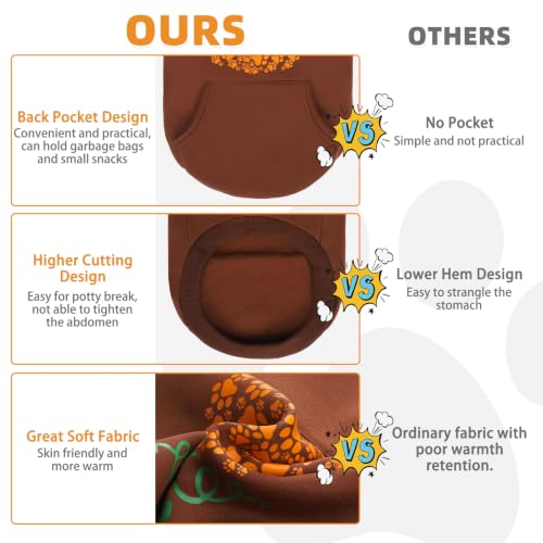 Fall Dog Clothes Thanksgiving Pet Hoodie Sweater for Large Dogs (Brown / Large)