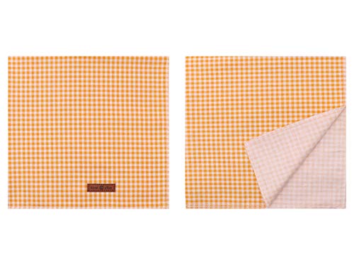 Dog Bandana for Small Medium Large Dogs (Yellow&White Grid / Small (Pack of 1))