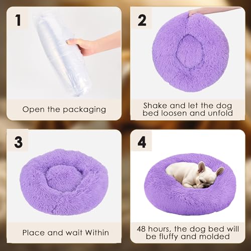 Dog Beds Large Sized Dog and Cats (Purple / 32.0"L x 32.0"W x 8.0"Th)