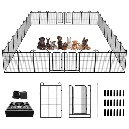 Dog Playpen Outdoor 32 Piece Panels Heavy Duty Dog Fence 40" (27"W x 40"H)