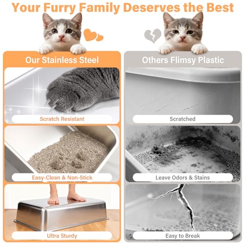 Stainless Steel Litter Box XL (XL-lid box)