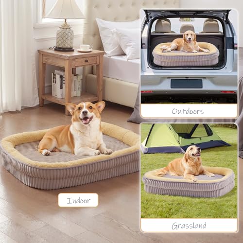 Orthopedic Dog Bed for Medium Dogs Breeds (Gray / 30"L x 24"W x 6.5"Th)