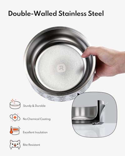 Double Wall Stainless Steel Dog Bowls (32oz / Paw Print)