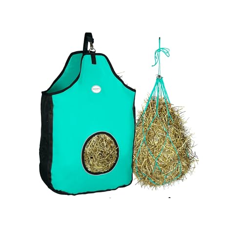1200 D Hay Feeder Tote Bag for Horses (Turquoise)