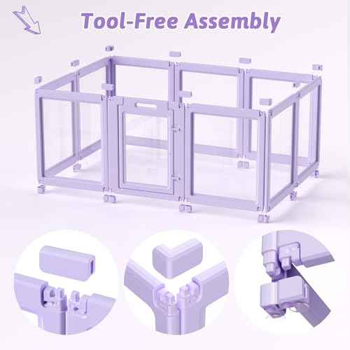 Acrylic Dog Playpen Indoor (Purple / 23.6"H)
