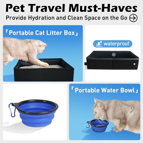 Large Cat Carrier 24"x16.5"x16.5" Soft (Grey (With Litter Box) / 24.0"L x 16.5"W x 16.5"H)