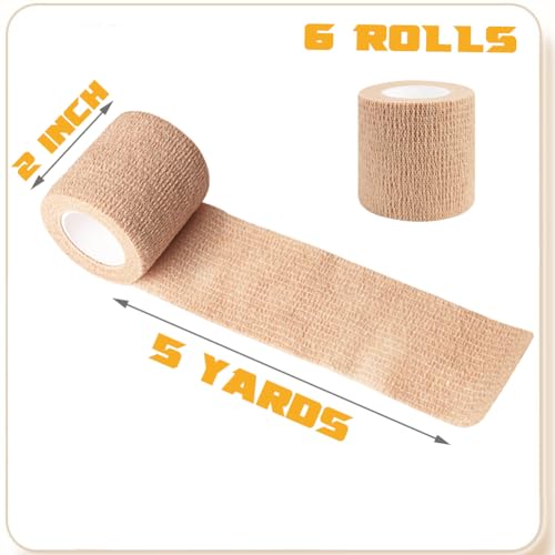 Self Adhesive Bandage Wrap 6 Pack (Beige)