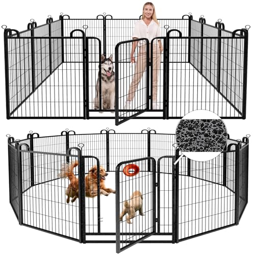 Dog Playpen Outdoor 12 Piece Panels Heavy Duty Dog Fence 40" (27"W x 40"H)