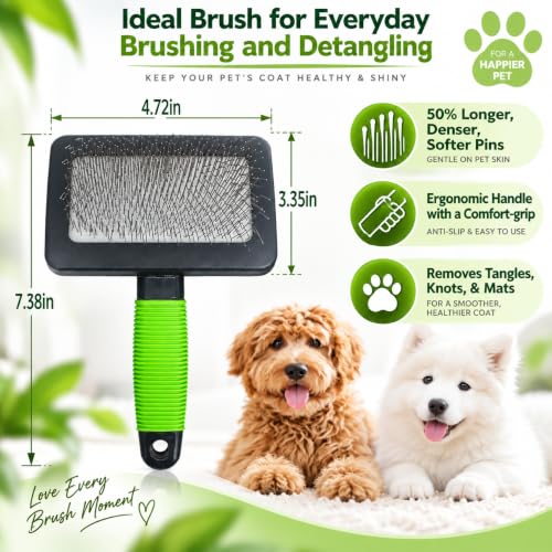 Dog Slicker Brush (Green)