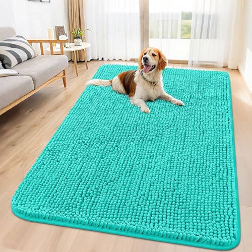 Dog Door Mat for Muddy Paws 59x32 (Teal / 59"X32")