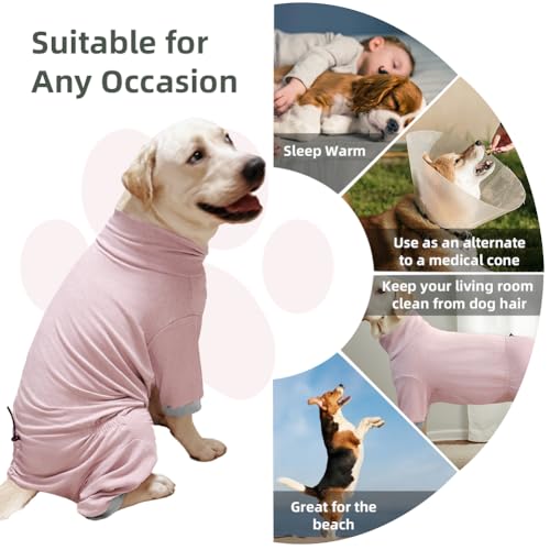 Dog Pyjamas PJS Sweater Clothes and Home Clothing Suitable for Medium to Large Breeds of Dogs (Pink / 3XL)
