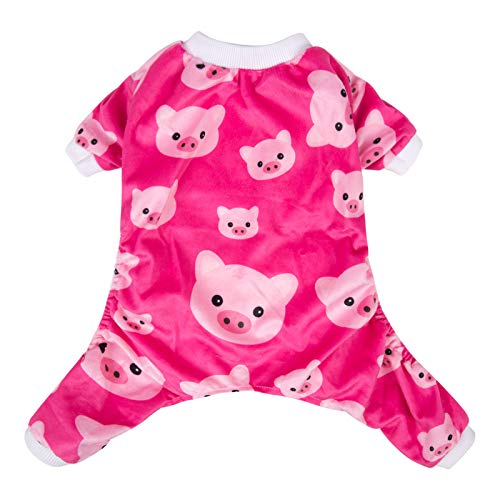 Dog Halloween Pajamas Puppy Onesies Small Dogs Soft Pjs Coat Cat Apparel Comfy Pet Christmas Clothes Outfit Doggie Bodysuit (XX-Large / A04-Pink pig)