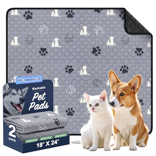Washable Pee Pads for Dogs (Gray / 18"x24" (Pack of 2))