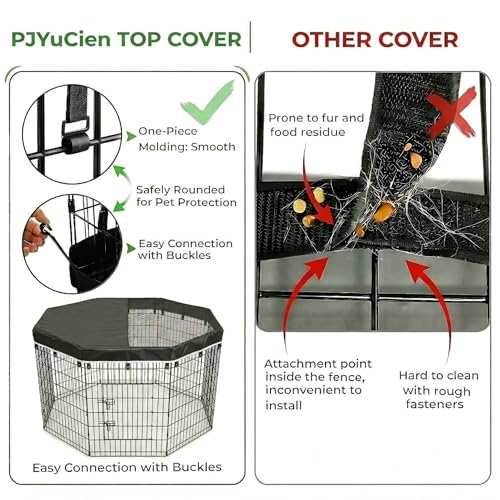 Octagonal Playpen Top Cover for 24" Side Metal Pet Pen (Black / No Pen: 00-Inch High)