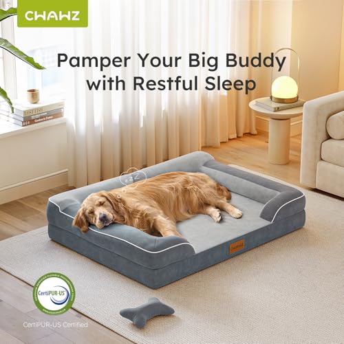 XXL Dog Bed for Extra Large Dogs (Dark Grey / X-Large(53"L x 42"W x 9.5"Th))