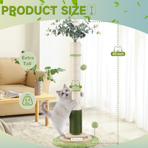 45'' Extra Tall Cat Scratching Post for Large (green-45inch)
