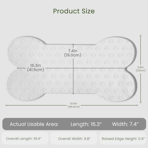 Dog Food Mat Anti (19.4" x 9.8"-2PCS / White)