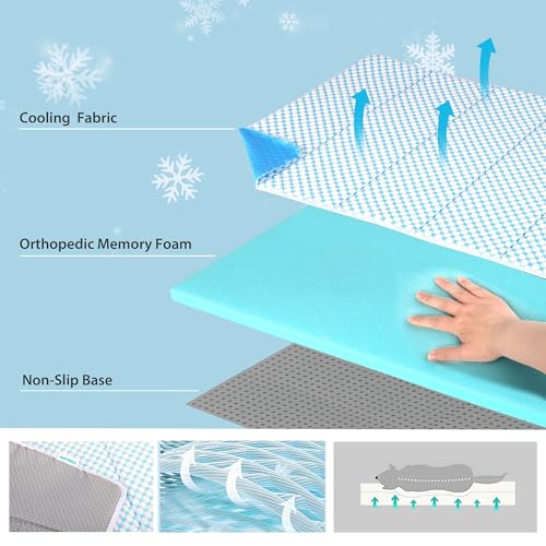Dog Cooling Mat for Large Dogs (Blue / 30"L x 20"W x 0.8"H)