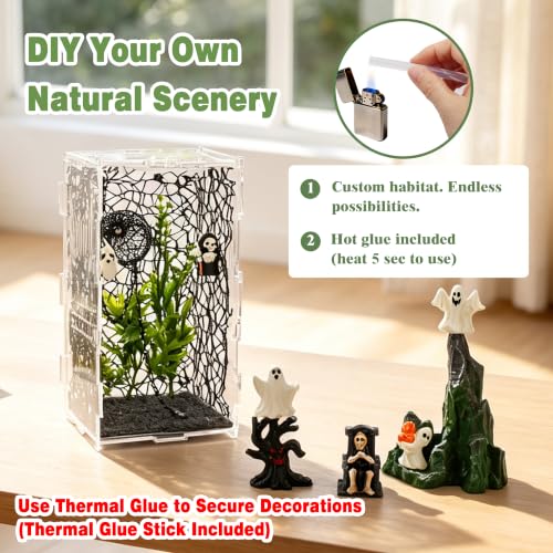 20PCS Acrylic Jumping Spider Enclosure Kit (Green-Scandi style)