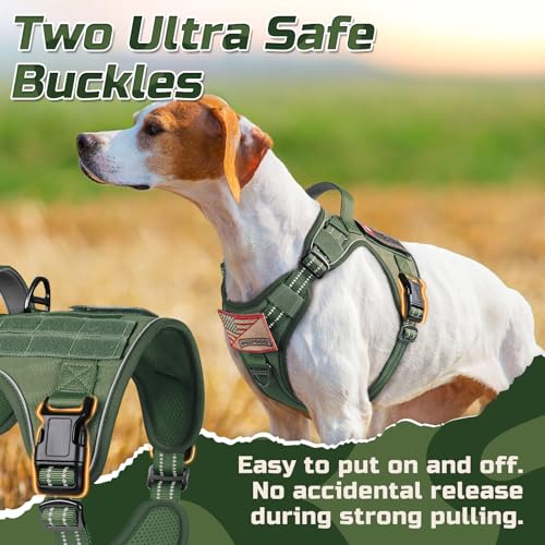 Tactical Dog Harness for Large (Green / Large)