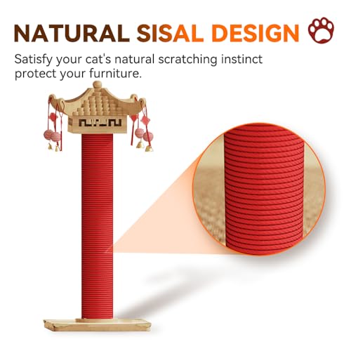 Natural Hemp Tall Pagoda Cat Scratcher (Pagoda)