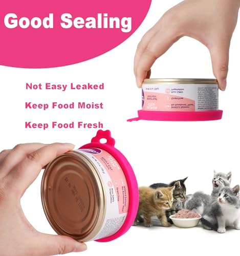 Cat Food Can Covers Lids for 5.5 oz Cans (Hot Pink)