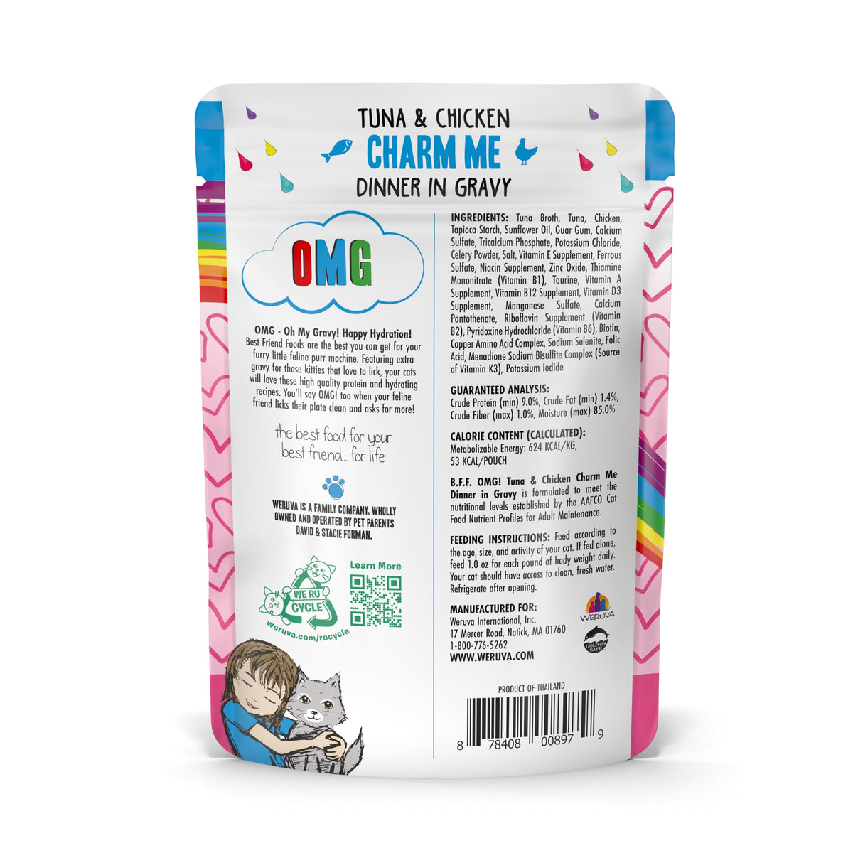 B.F.F. OMG Best Feline Friend Oh My Gravy! Tuna & Chicken Charm Me with Tuna & Chicken in Gravy Cat Food (3 Ounce (Pack of 12))