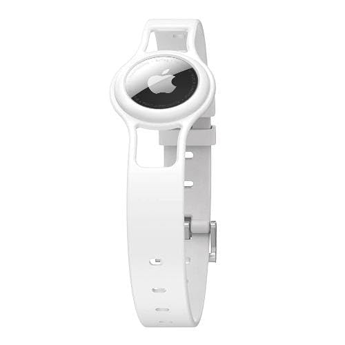 SaharaCase Silicone Dog Collar for Apple AirTag (White)