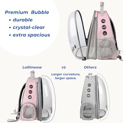 Expandable Bubble Cat Carrier Backpack (Front Expandable-Pink)