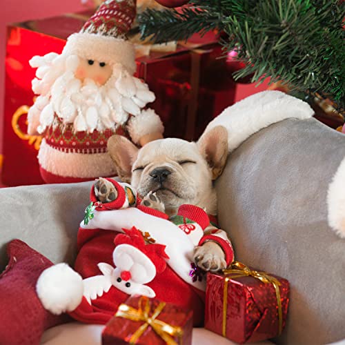 Small Dogs Christmas Outfit Soft Puppy Onesies Pjs Dog Pajamas Pet Coat Cat Apparel Comfy Doggie Jumpsuit Bodysuit for All Seasons (Xmas17 / X-Small)