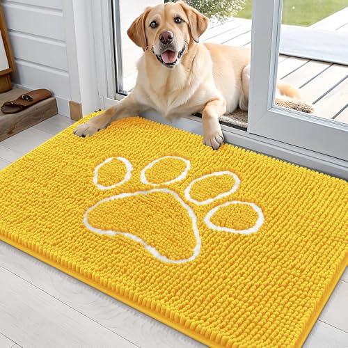 Dog Door Mat for Muddy Paws 36x24 (Yellow / 36" X 24")