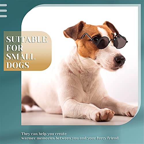 Dog Sunglasses Round Metal Pet Eyewear (Black / Classic Style)