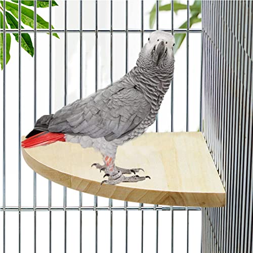 Bird Parrot Corner Perch Flat Platform Stand for Cage (XL: 7.87*7.87inch)