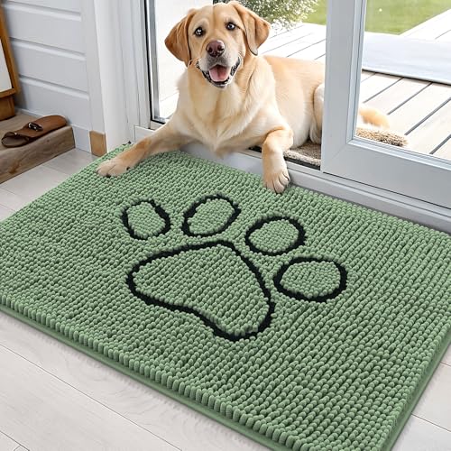 Dog Door Mat for Muddy Paws 36x24 (Olive Green / 36" X 24")