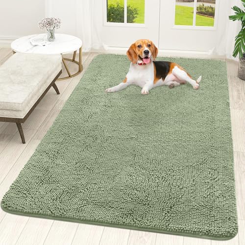 Dog Door Mat for Muddy Paws 70x46 (Sage Green / 70" X 46")