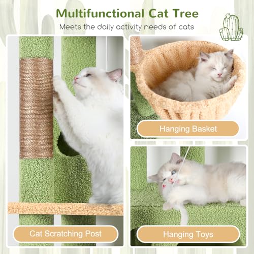 F66 Cactus Corner Cat Tree (Green / 66 inch)