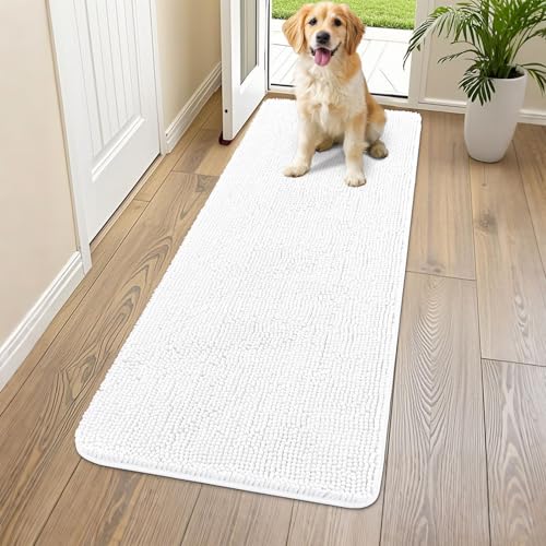 Dog Door Mat for Muddy Paws 59x24 (White / 59"X24")