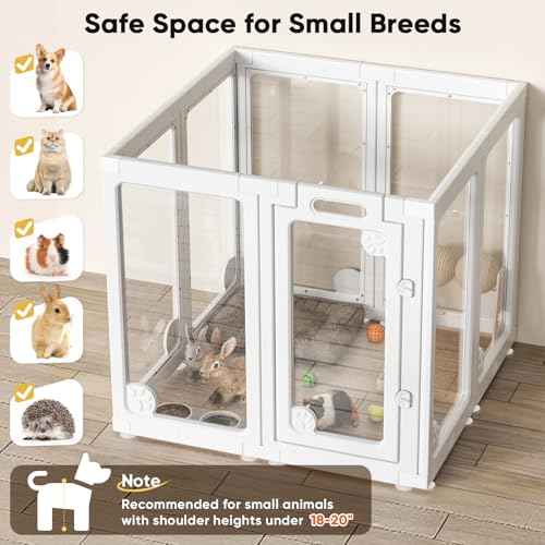 Acrylic Clear Dog Play Pen Indoors (30 Inches Tall - 8 Panels)