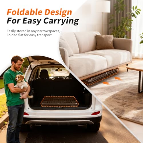 24" Foldable Metal Dog Crate (Dark Black)