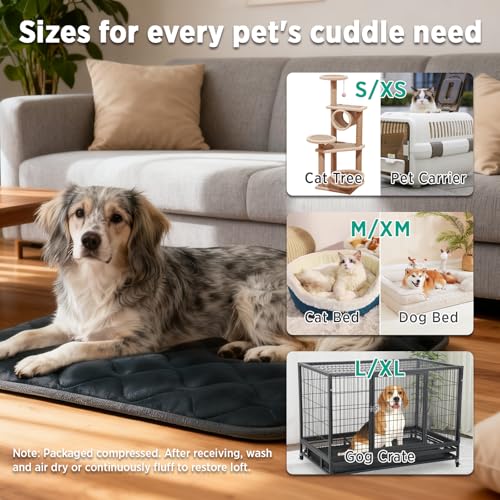 Dog Bed Mat Crate Pad (24.0"L x 18.0"W x 0.7"Th" / Grey Mat)