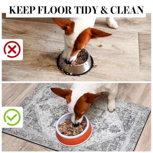 Dog Food Mats for Floors (Grey / M(16"×24"))