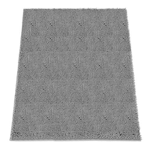 Absorbent Dog Door Mat for Muddy Paws (60"L x 48"W x 1" Th / Light Grey)