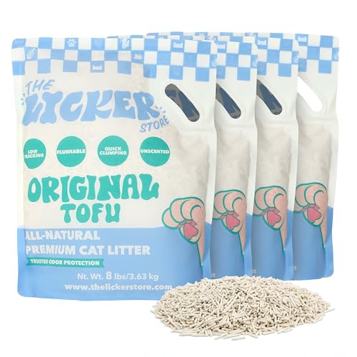 Ultra Absorbent Fast Clumping Tofu Cat Litter (32 LBS (8 LBS*4 BAGS))