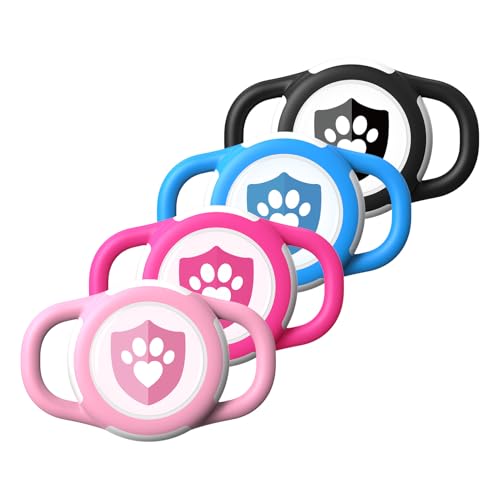 4 Pack Waterproof AirTag Dog Collar Holder for Apple Tracker Mix Colors