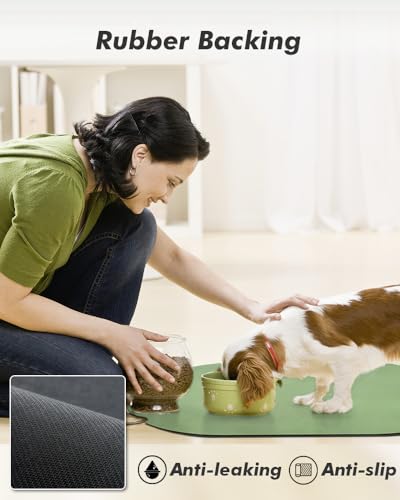 Absorbent Dog Food Mat (Green / 14"x22")