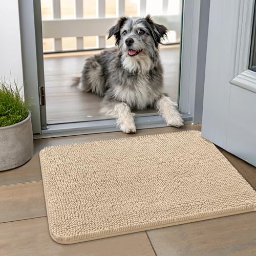Dog Door Mat for Muddy Paws 24x16 (Beige / 24"X16")
