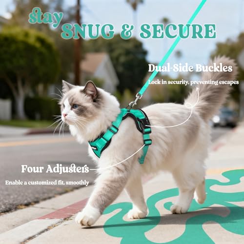 Cat Harness and Leash Set (M / Emerald)