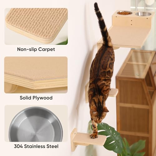 Cat Wall Shelves (Light Wood Color)