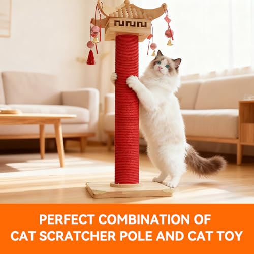 Natural Hemp Tall Pagoda Cat Scratcher (Pagoda)