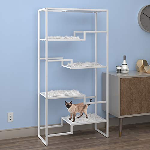 62 Inch Tall Metropolitan Cat Condo (White Frame)